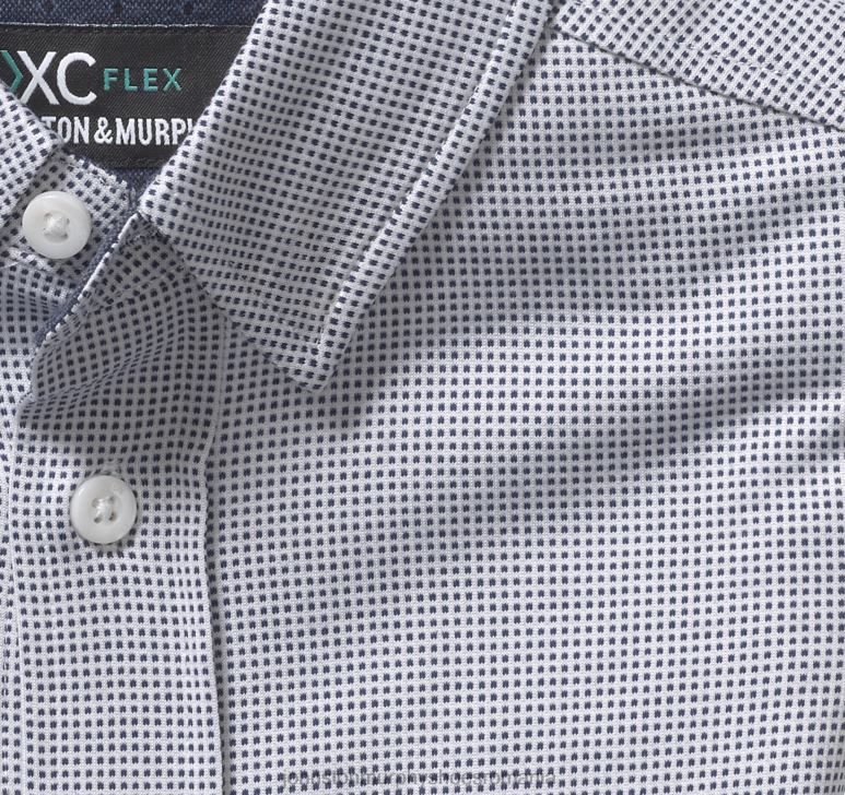 micro punct bleumarin 6FF4F1386 băiat Johnston  Murphy cămașă pentru băieți xc flex stretch cu mânecă lungă îmbrăcăminte