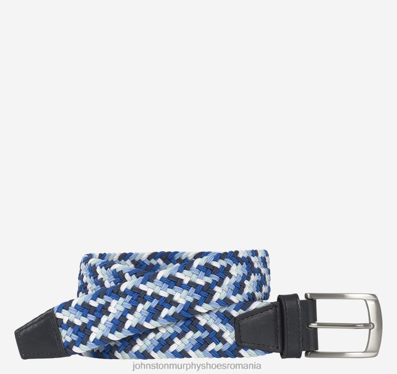 multi albastru 6FF4F1134 bărbați Johnston  Murphy curea țesătă din tricot stretch accesorii