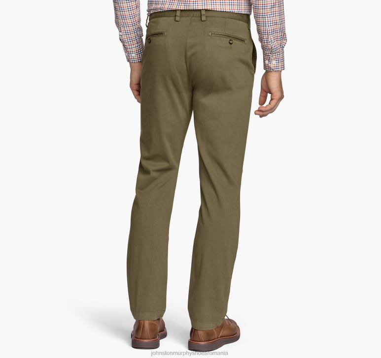 măsline 6FF4F812 bărbați Johnston  Murphy pantaloni chino spalati îmbrăcăminte