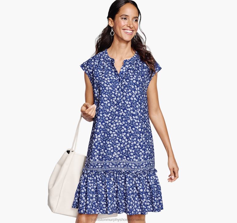 navy multi 6FF4F1285 femei Johnston  Murphy rochie florală cu mânecă șapcă îmbrăcăminte