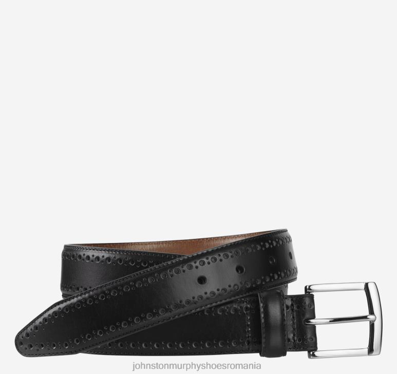 negru 6FF4F1023 bărbați Johnston  Murphy centură cu margine perfecționată accesorii