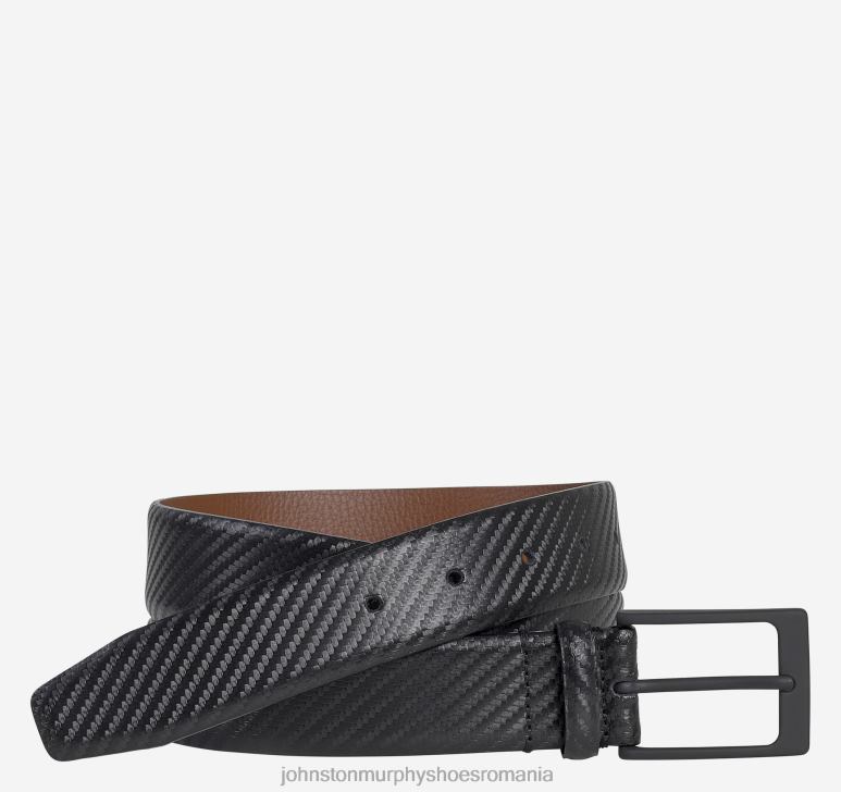 negru 6FF4F1060 bărbați Johnston  Murphy centură în relief în diagonală accesorii