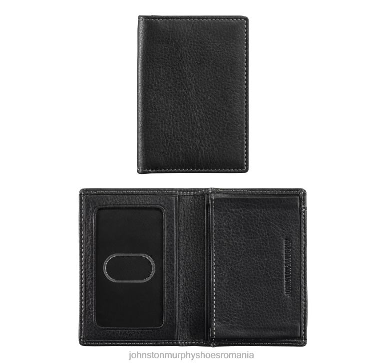 negru 6FF4F1061 bărbați Johnston  Murphy husă pentru carduri pliată accesorii