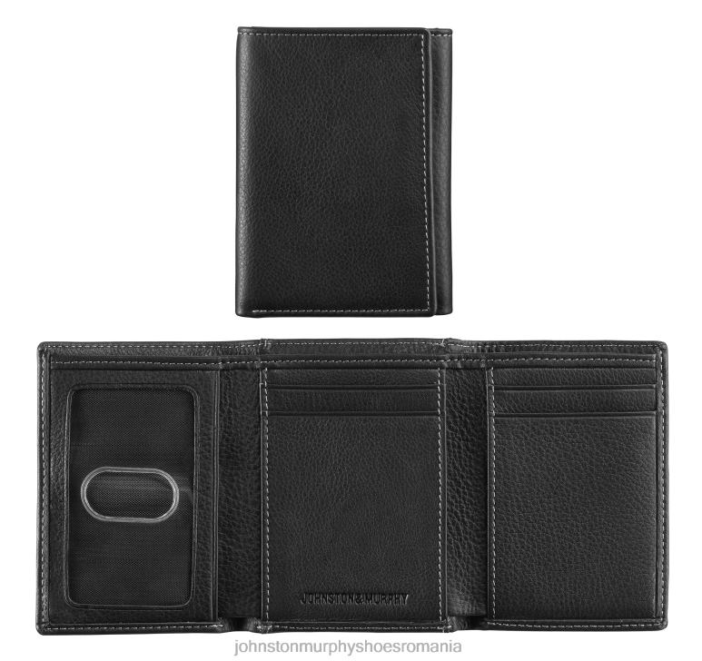 negru 6FF4F1085 bărbați Johnston  Murphy portofel cu trei ori accesorii
