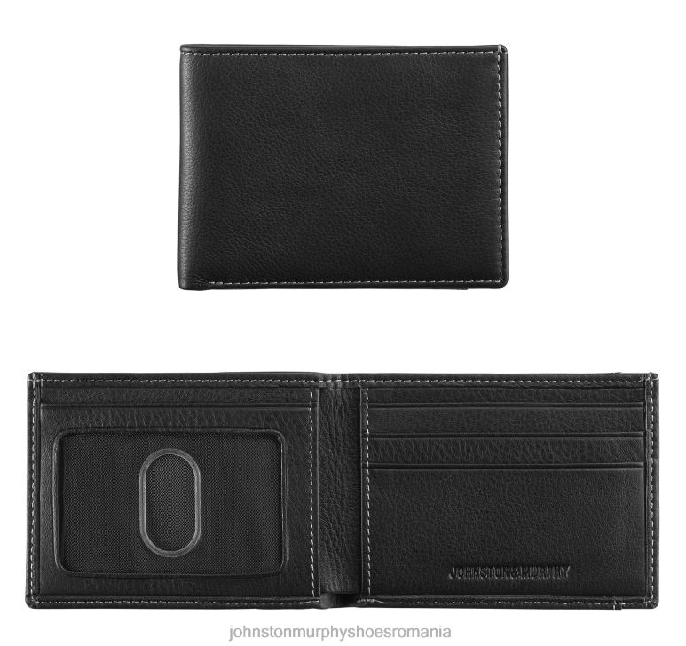 negru 6FF4F1086 bărbați Johnston  Murphy portofel super subțire accesorii