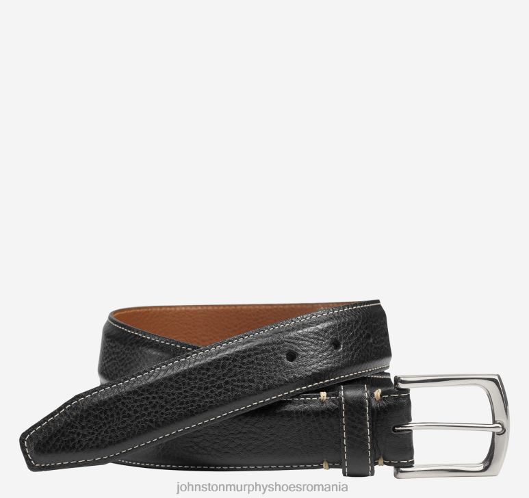 negru 6FF4F1099 bărbați Johnston  Murphy curea din piele cu cusături accesorii