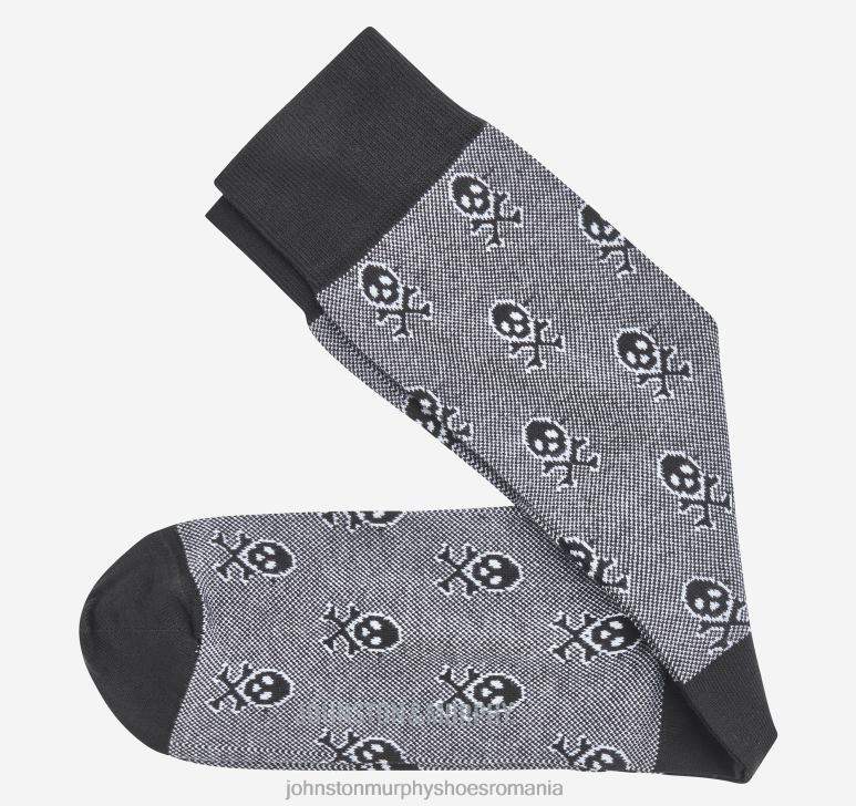 negru 6FF4F1125 bărbați Johnston  Murphy șosete pindot craniu accesorii