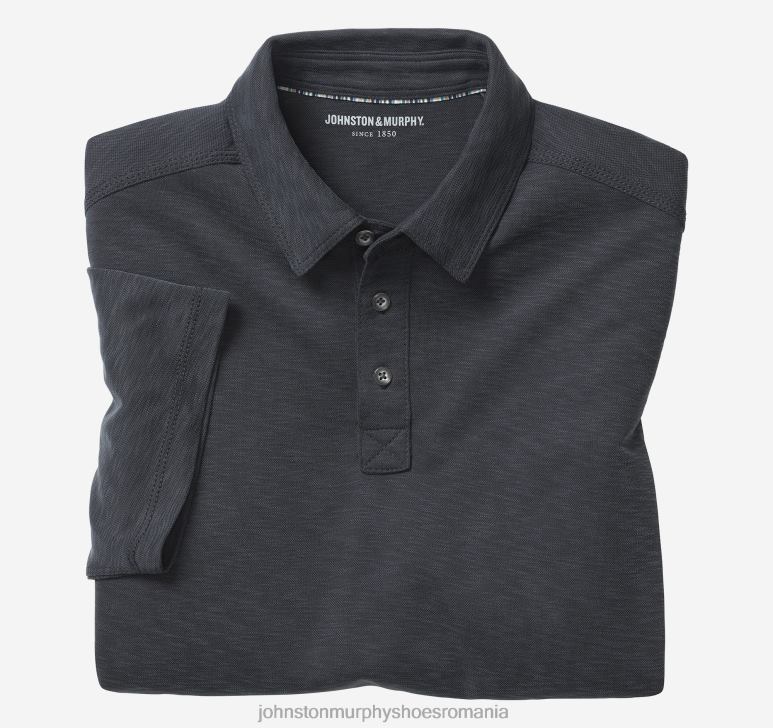 negru 6FF4F417 bărbați Johnston  Murphy polo vintage slub îmbrăcăminte