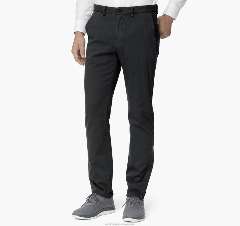 negru 6FF4F574 bărbați Johnston  Murphy pantaloni chino spalati îmbrăcăminte