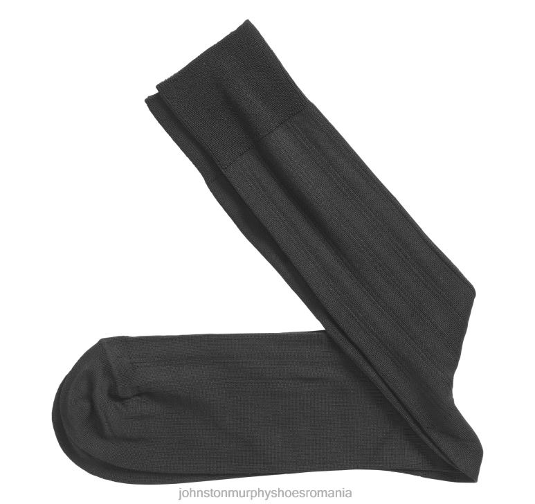 negru 6FF4F907 bărbați Johnston  Murphy ciorapi cu nervuri din bumbac pima accesorii