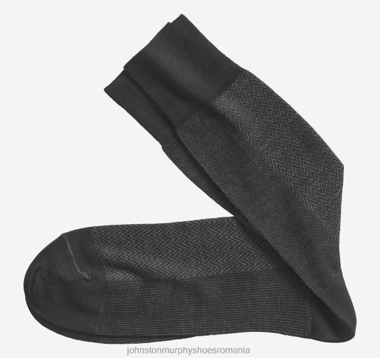 negru 6FF4F918 bărbați Johnston  Murphy șosete cu panouri în oase de pește accesorii