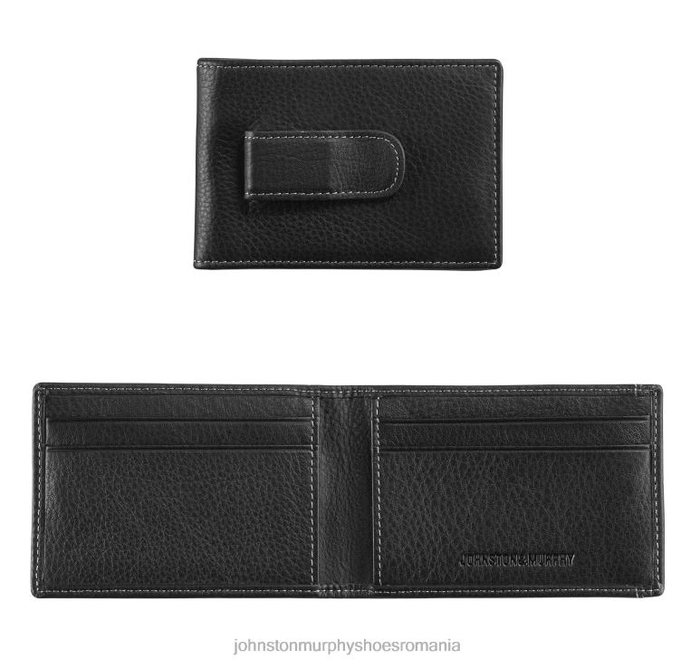 negru 6FF4F966 bărbați Johnston  Murphy portofel cu agrafă de bani dublu accesorii