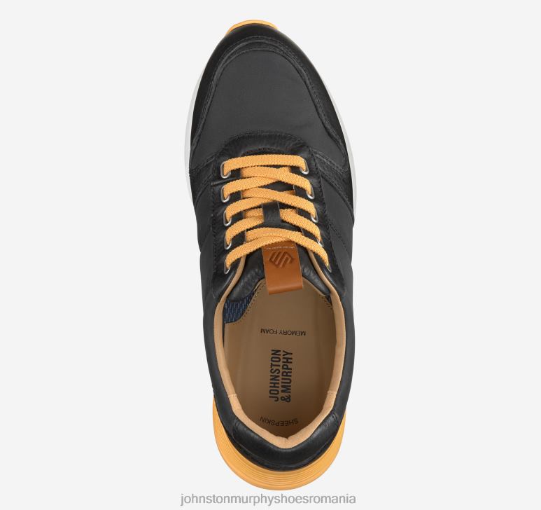 negru full grain/poliester reciclat 6FF4F278 bărbați Johnston  Murphy kinnon u-gât pantofi