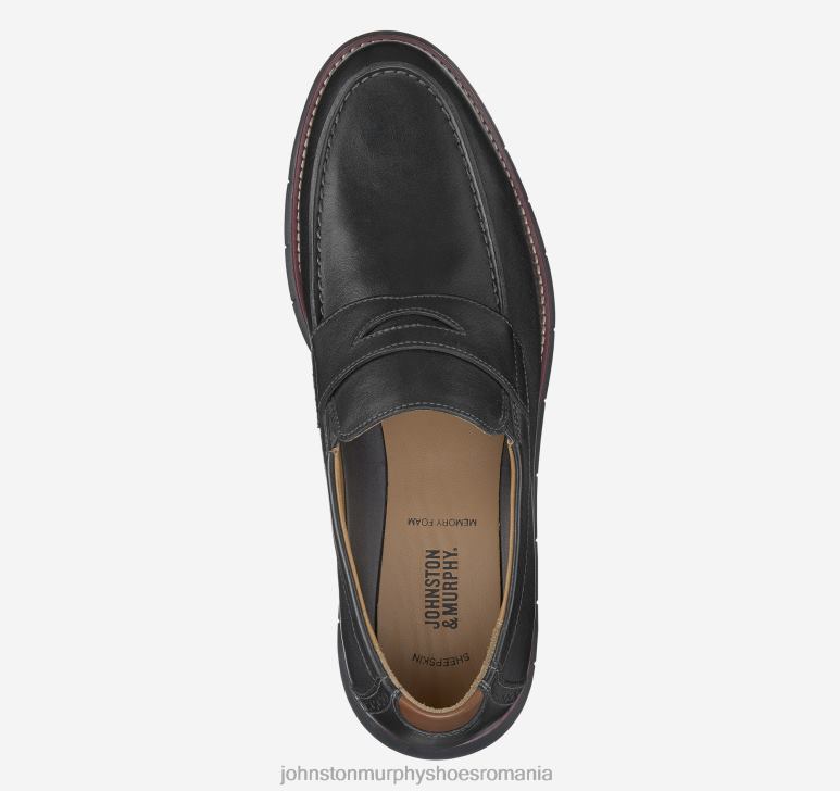 negru full grain/talpă neagră 6FF4F154 bărbați Johnston  Murphy holden penny pantofi
