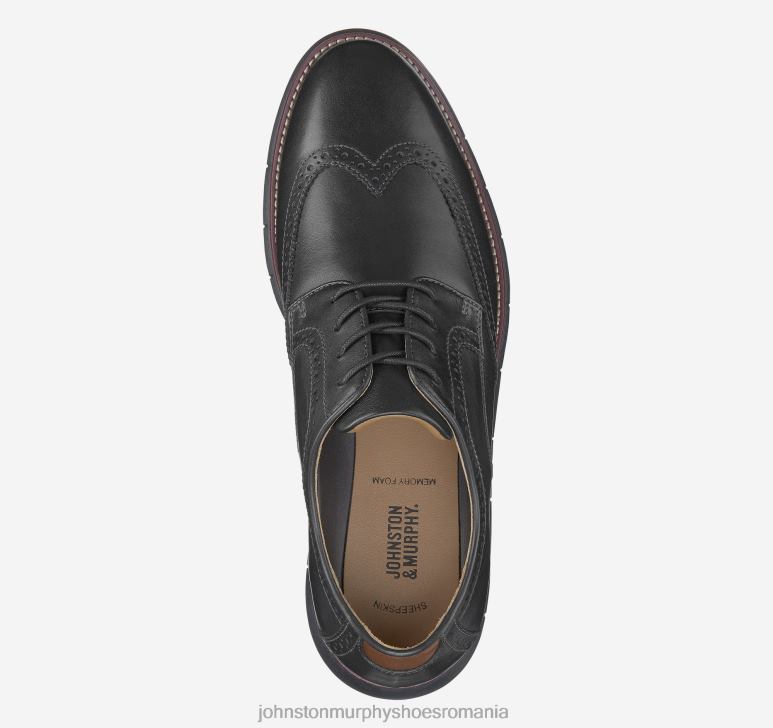 negru full grain/talpă neagră 6FF4F291 bărbați Johnston  Murphy holden vârful aripii pantofi