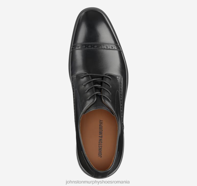 negru neted cu bob plin 6FF4F219 bărbați Johnston  Murphy ronan cap toe pantofi