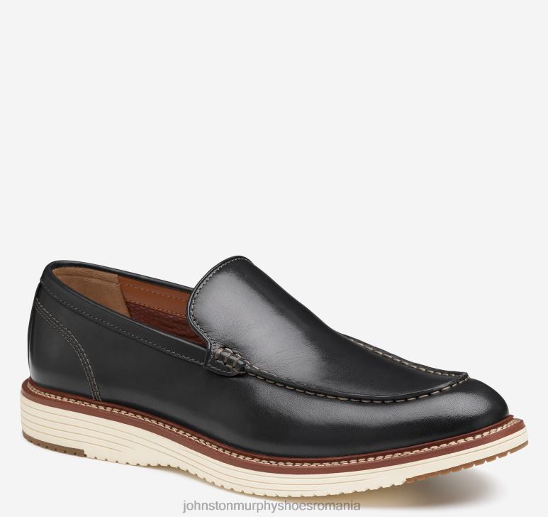 negru plin de cereale 6FF4F100 bărbați Johnston  Murphy upton venetian pantofi