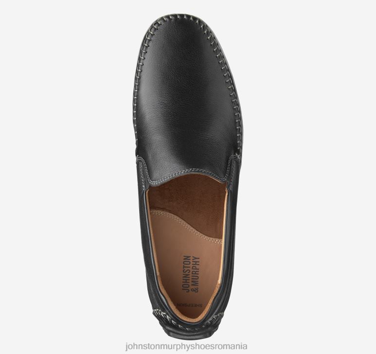 negru plin de cereale 6FF4F107 bărbați Johnston  Murphy cort whipstitch venetian pantofi