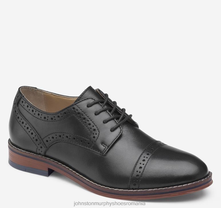 negru plin de cereale 6FF4F1347 băiat Johnston  Murphy copil mare conard cap toe pantofi