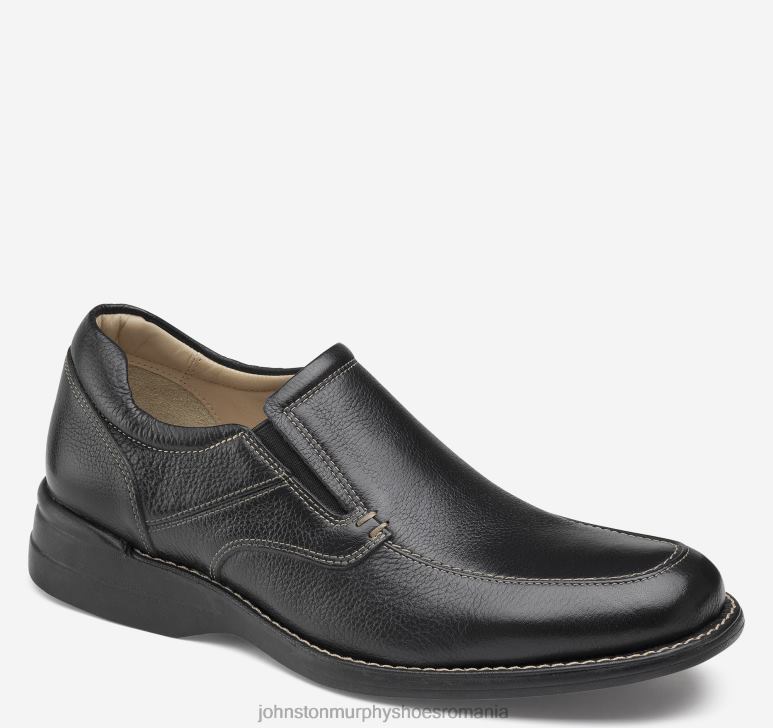 negru plin de cereale 6FF4F152 bărbați Johnston  Murphy shuler moc toe slip-on pantofi
