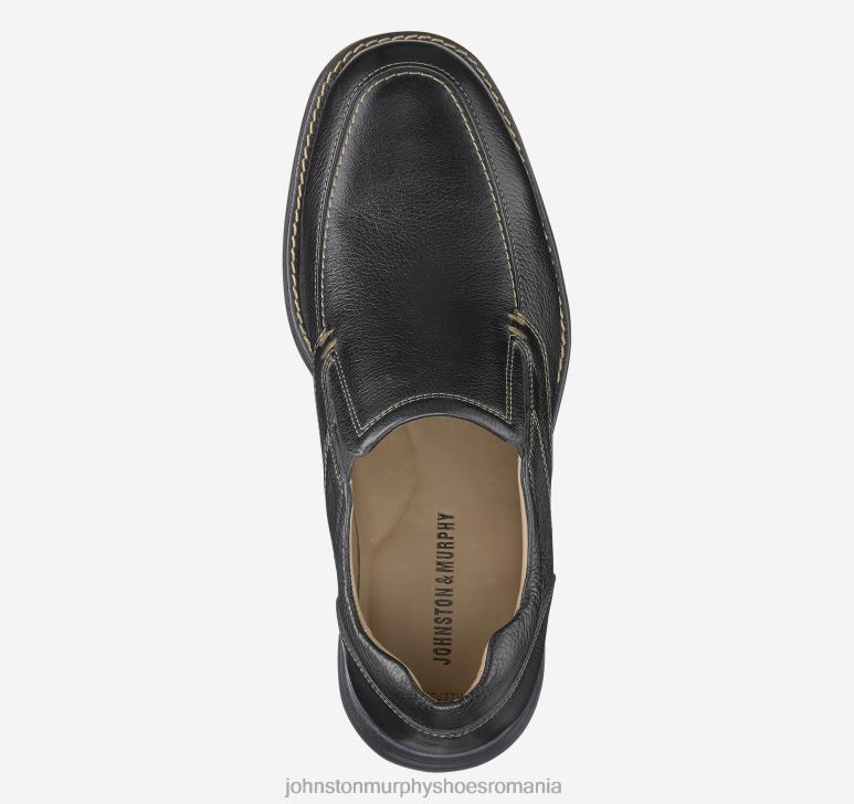negru plin de cereale 6FF4F152 bărbați Johnston  Murphy shuler moc toe slip-on pantofi