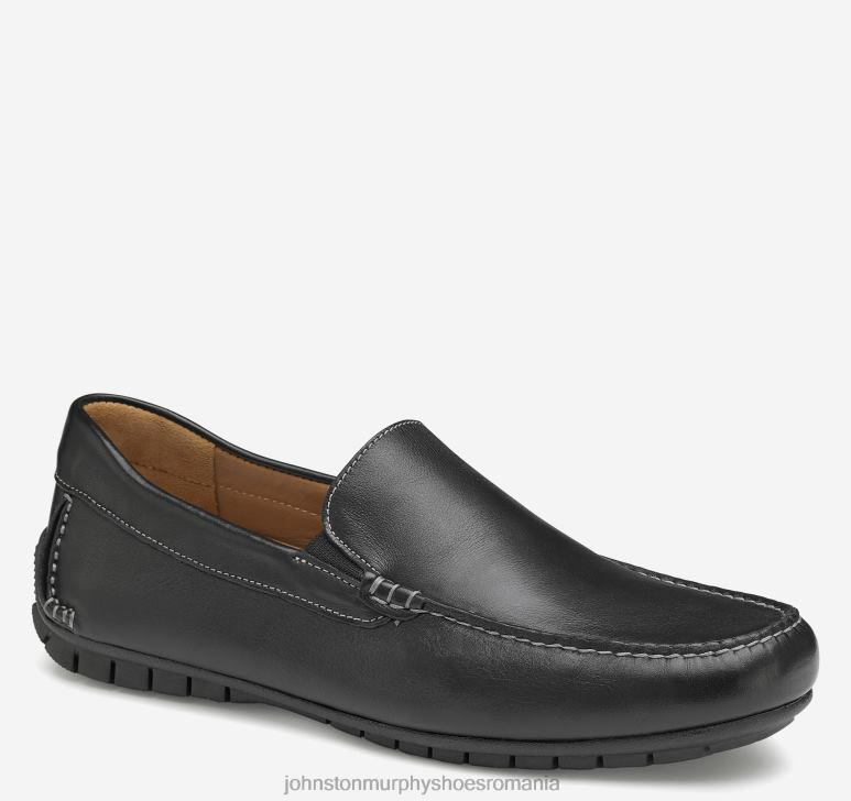 negru plin de cereale 6FF4F153 bărbați Johnston  Murphy cort venetian pantofi