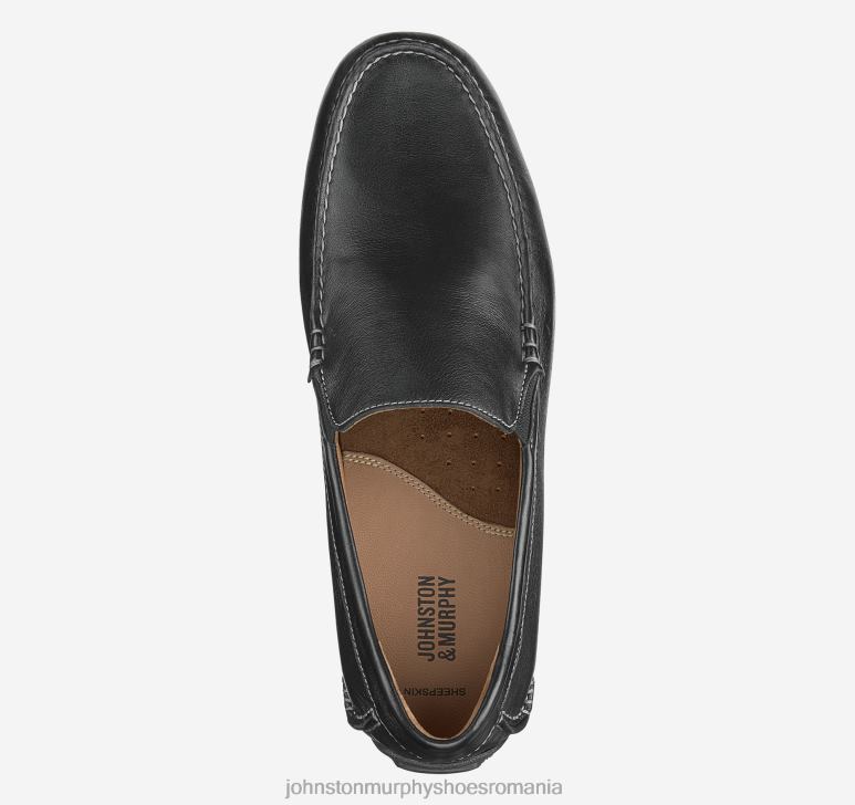 negru plin de cereale 6FF4F153 bărbați Johnston  Murphy cort venetian pantofi