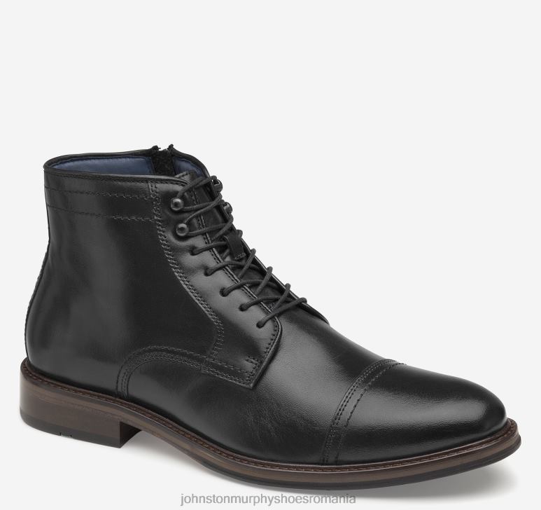 negru plin de cereale 6FF4F202 bărbați Johnston  Murphy cizme cu fermoar xc flex raleigh cap toe pantofi