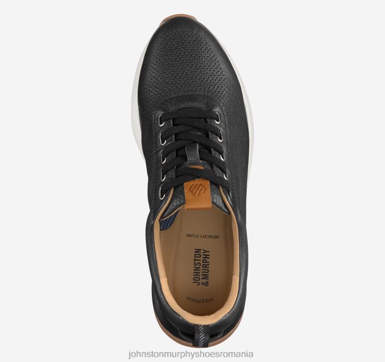 negru plin de cereale 6FF4F207 bărbați Johnston  Murphy kinnon perfed jogger pantofi