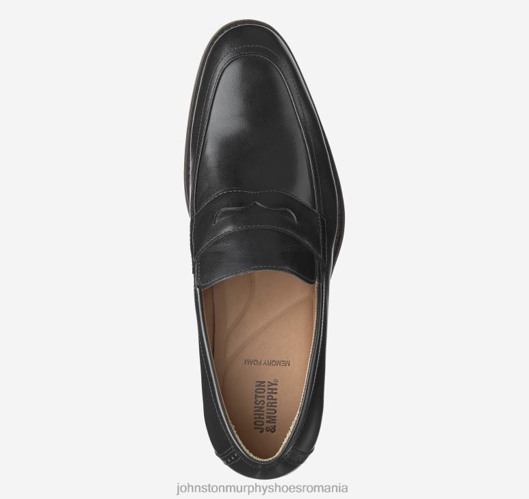 negru plin de cereale 6FF4F241 bărbați Johnston  Murphy lewis penny pantofi