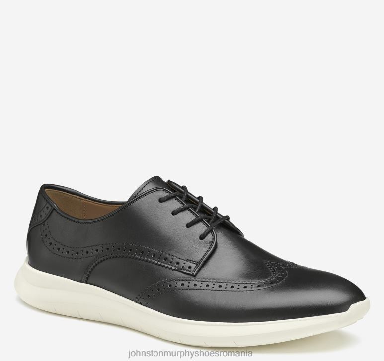 negru plin de cereale 6FF4F267 bărbați Johnston  Murphy vârful aripii hennings pantofi