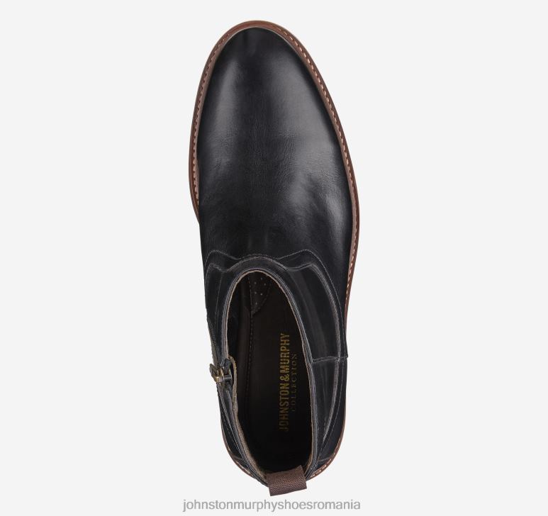 negru plin de cereale 6FF4F289 bărbați Johnston  Murphy cizme cu fermoar welch pantofi