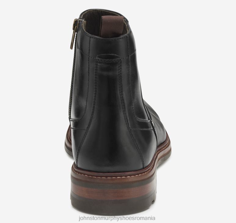 negru plin de cereale 6FF4F289 bărbați Johnston  Murphy cizme cu fermoar welch pantofi