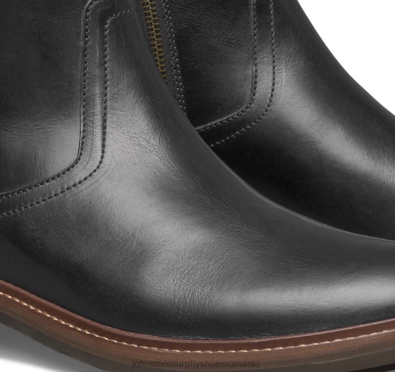 negru plin de cereale 6FF4F289 bărbați Johnston  Murphy cizme cu fermoar welch pantofi