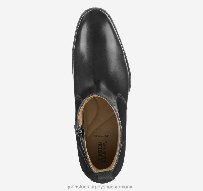 negru plin de cereale 6FF4F295 bărbați Johnston  Murphy cizme cu fermoar lewis pantofi