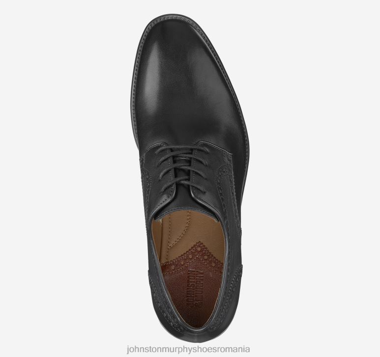 negru plin de cereale 6FF4F325 bărbați Johnston  Murphy henrick degetul simplu pantofi