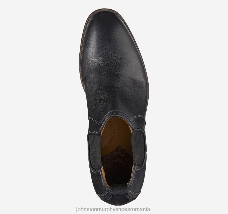 negru plin de cereale 6FF4F346 bărbați Johnston  Murphy henrick chelsea boot pantofi