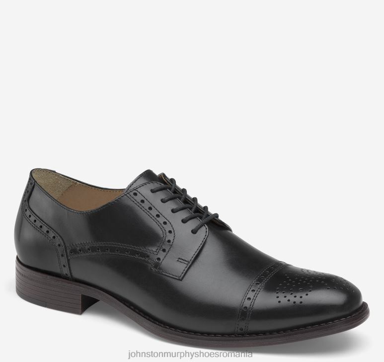negru plin de cereale 6FF4F389 bărbați Johnston  Murphy lewis cap toe pantofi