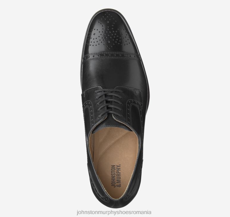negru plin de cereale 6FF4F389 bărbați Johnston  Murphy lewis cap toe pantofi