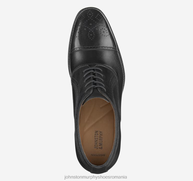 negru plin de cereale 6FF4F56 bărbați Johnston  Murphy danridge cap toe pantofi