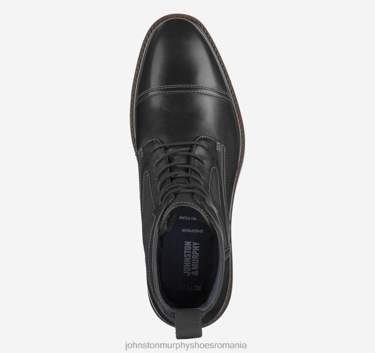 negru plin de cereale/de shearling 6FF4F309 bărbați Johnston  Murphy cizme din shearling xc flex raleigh cap toe pantofi