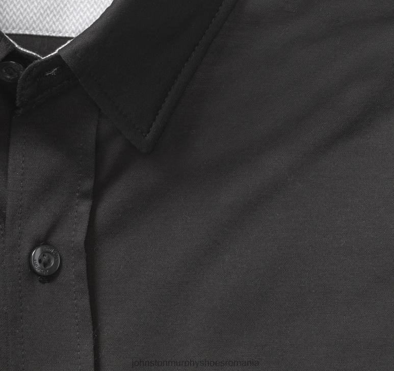 negru solid 6FF4F562 bărbați Johnston  Murphy cămașă xc flex stretch cu mânecă lungă îmbrăcăminte