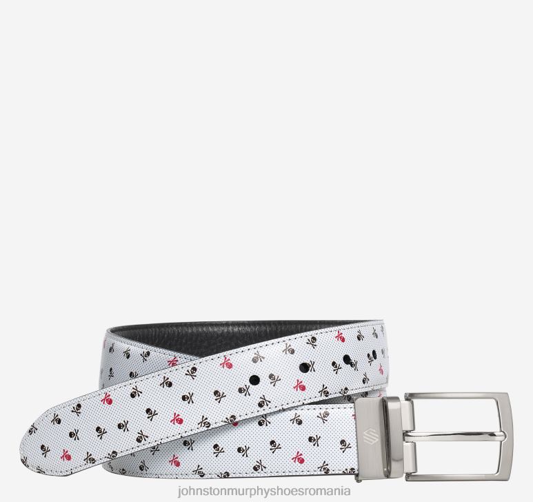 negru/cranii 6FF4F979 bărbați Johnston  Murphy centura reversibila din piele imprimata accesorii