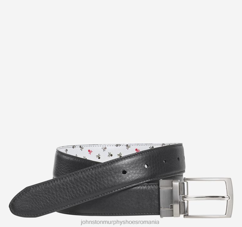 negru/cranii 6FF4F979 bărbați Johnston  Murphy centura reversibila din piele imprimata accesorii