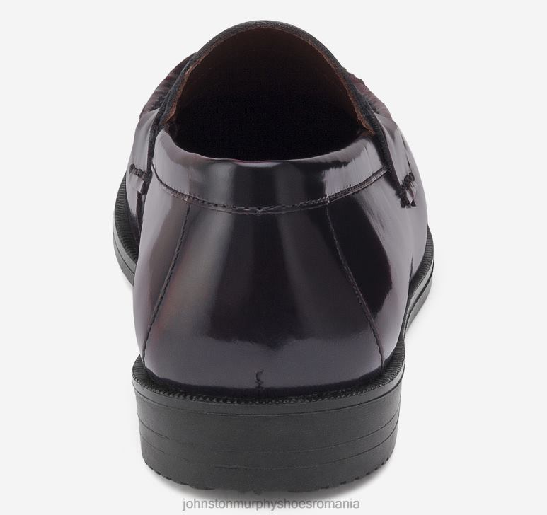 piele de culoare burgundy periată 6FF4F1357 băiat Johnston  Murphy copil mare hayes penny pantofi