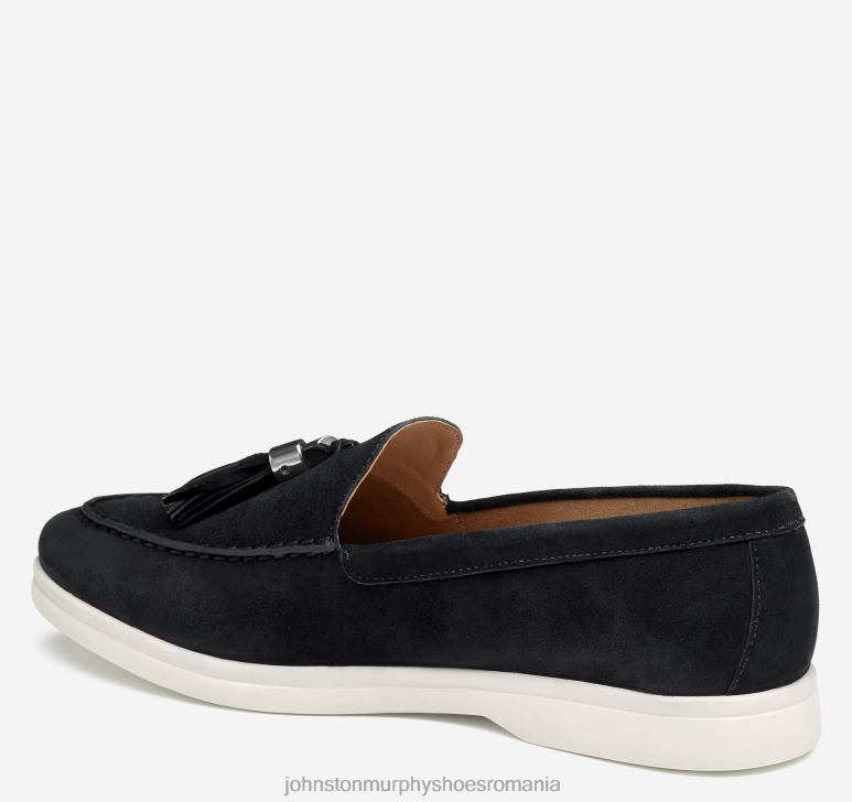 piele de căprioară neagră 6FF4F1246 femei Johnston  Murphy mocasnic cu ciucuri darlene pantofi