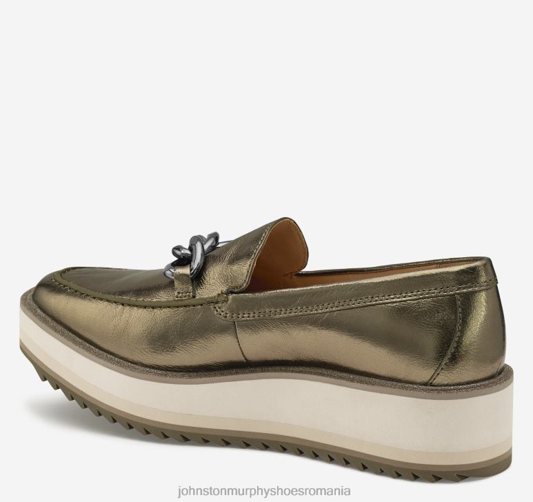 piele de oaie bronz metalizat 6FF4F1262 femei Johnston  Murphy mocasnic cu lanț gracelyn pantofi