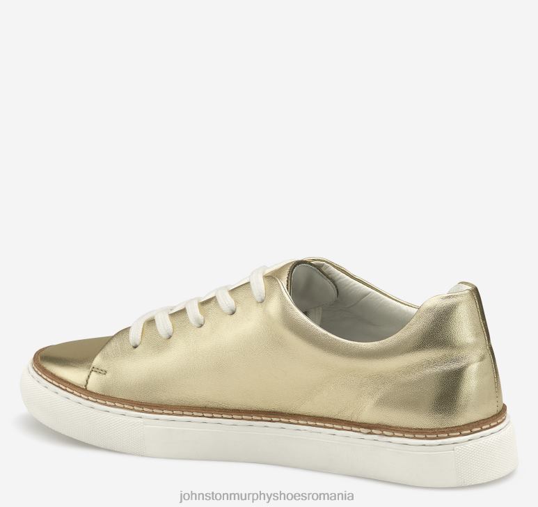 piele de oaie metalica aurie 6FF4F1257 femei Johnston  Murphy callie lace-to-toe pantofi