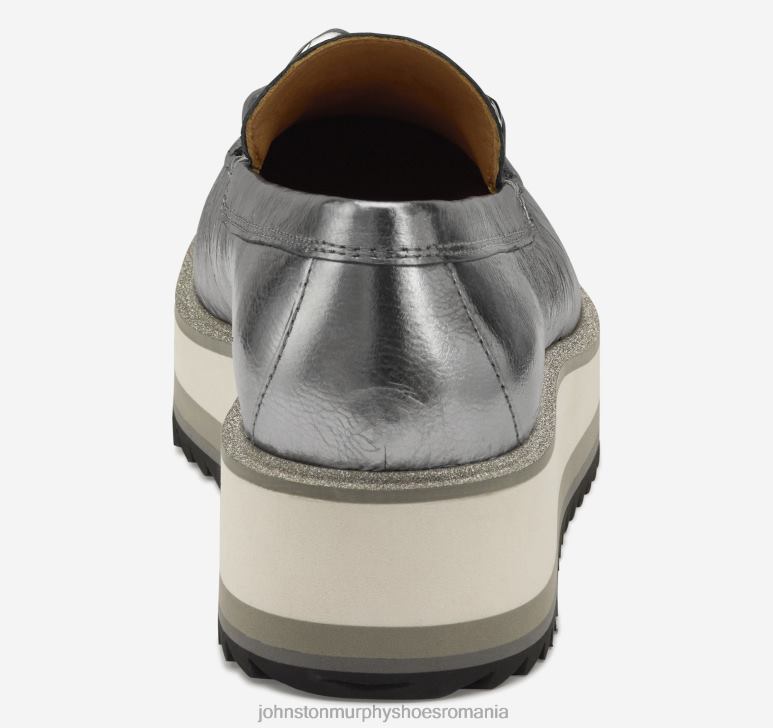 piele de oaie metalică argintie 6FF4F1261 femei Johnston  Murphy mocasnic cu lanț gracelyn pantofi