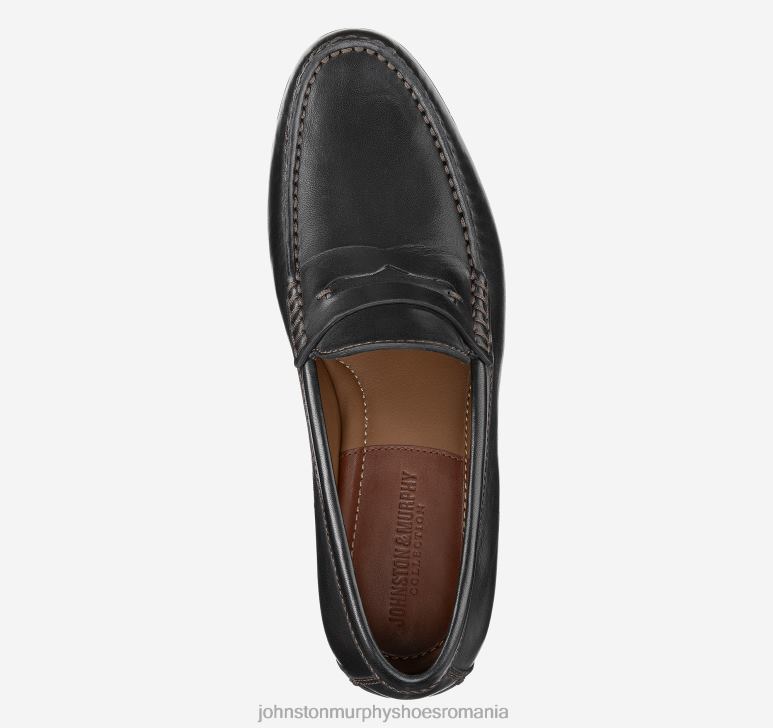 piele de oaie neagră 6FF4F337 bărbați Johnston  Murphy baldwin penny pantofi
